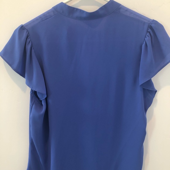 Express Blue Short Sleeve Button Up Shirt Sz M - Picture 5 of 6